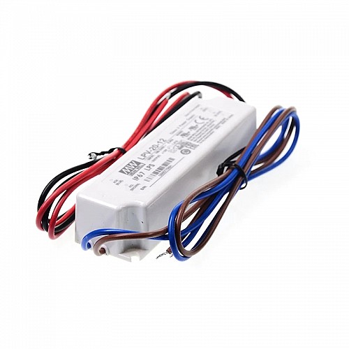 LPV-20-12 MEANWELL 20W 1.67A 12V Single Output Switching Power Supply - LPV-20-12 | StepperOnline AU