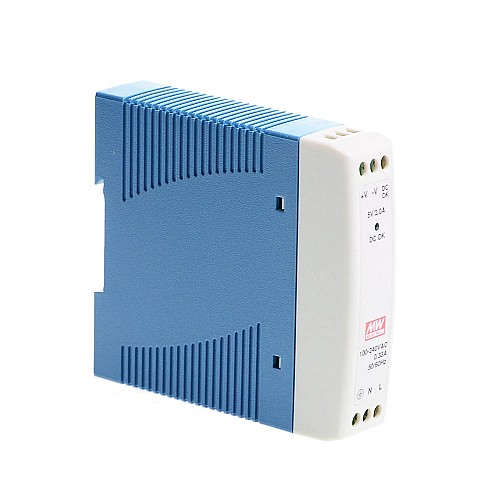 MDR-10-15 MEANWELL 10W 15VDC 0.67A 115/230VAC Single Output Industrial DIN Rail Power Supply - MDR-10-15 | StepperOnline AU