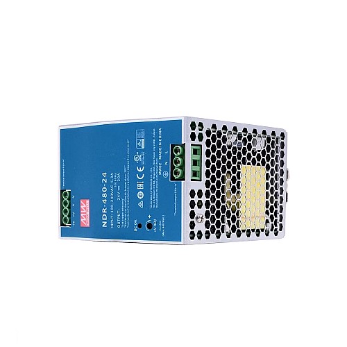 NDR-480-24 MEANWELL 480W 24VDC 20A 115/230VAC DIN Rail Power Supply - NDR-480-24 | StepperOnline AU