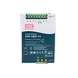 CN On Sale - SDR-480P-24 MEANWELL 480W 24VDC 20A 115/230VAC Single Output Industrial DIN RAIL With PFC and Parallel Function