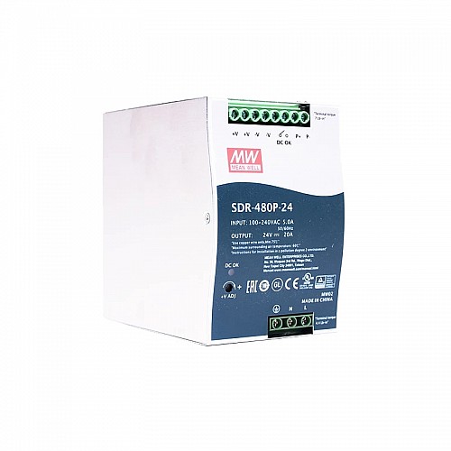 CN On Sale - SDR-480P-24 MEANWELL 480W 24VDC 20A 115/230VAC Single Output Industrial DIN RAIL With PFC and Parallel Function - CN-SDR-480P-24 | StepperOnline AU