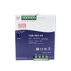TDR-960-48 MEANWELL 960W 48VDC 20A 400/500VAC Slim Three Phase Industrial DIN Rail With PFC Function