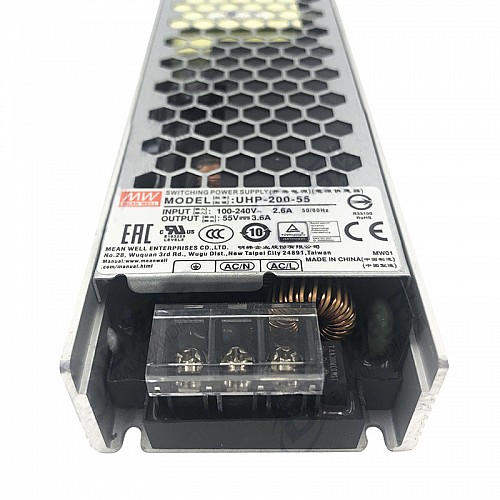 UHP-200-55 MEANWELL 201.6W 55VDC 3.6A 115/230VAC Slim Type With PFC Switching Power Supply - UHP-200-55 | StepperOnline AU