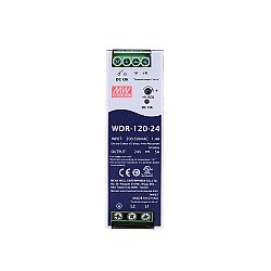 CN On Sale - WDR-120-24 MEANWELL 120W 24VDC 5A 180~550VAC DIN Rail Power Supply