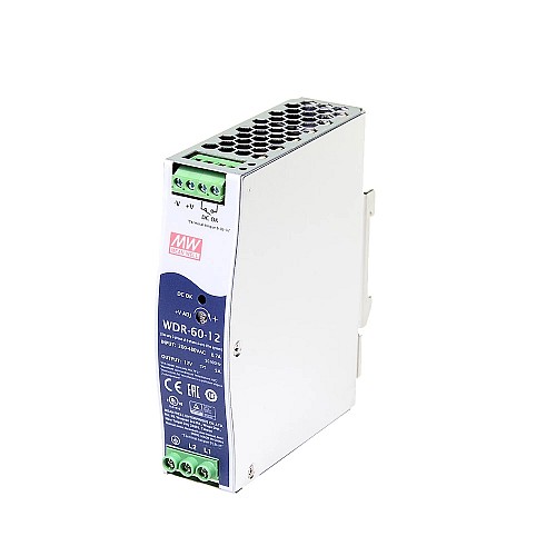 CN On Sale - WDR-60-12 MEANWELL 60W 12VDC 5A 230/400VAC UltraWide Input Industrial DIN Rail Power Supply - CN-WDR-60-12 | StepperOnline AU
