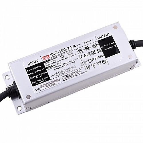 XLG-150-24-A MEANWELL 150W 24VDC 6.25A 115/230VAC Constant Power Mode LED Driver - XLG-150-24-A | StepperOnline AU