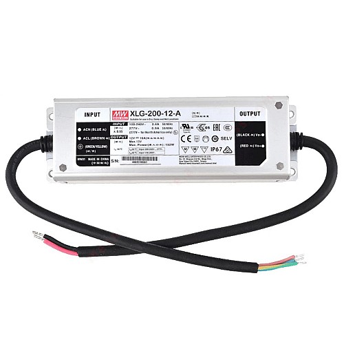 XLG-200-12-A MEANWELL 192W 12VDC 16A 115/230VAC Constant Power Mode LED Driver - XLG-200-12-A | StepperOnline AU