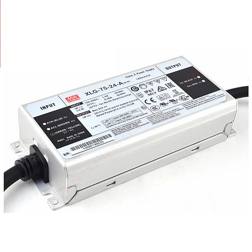 XLG-75-24-A MEANWELL 74.4W 24VDC 3.1A 115/230VAC Constant Power Mode LED Driver - XLG-75-24-A | StepperOnline AU