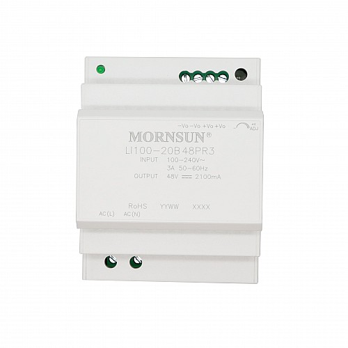 100W 48V 2.1A 85-264VAC/120-370VDC DIN Rail Switching Power Supply - LI100-20B48PR3 | StepperOnline AU