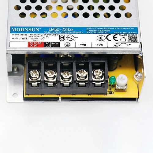 50W 24V 2.2A 165-264VAC/180-373VDC Switching Power Supply - LM50-22B24 | StepperOnline AU