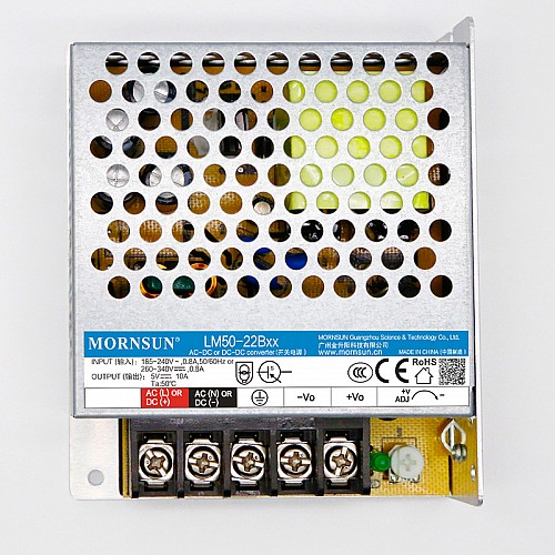 50W 24V 2.2A 165-264VAC/180-373VDC Switching Power Supply - LM50-22B24 | StepperOnline AU