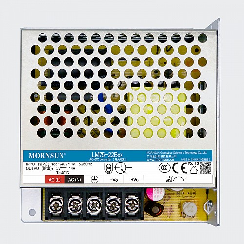 75W 12V 6.0A 165-264VAC/200-370VDC Switching Power Supply - LM75-22B12 | StepperOnline AU