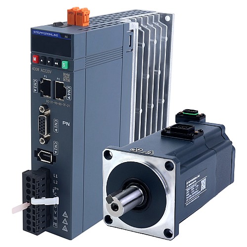 A6 Series 400W STO Safe Torque Off PROFINET AC Servo Motor Kit 3000rpm 1.27Nm w/ Brake 17-Bit Absolute Encoder IP67 - A6-PN400H2B1-M17-STO | StepperOnline AU