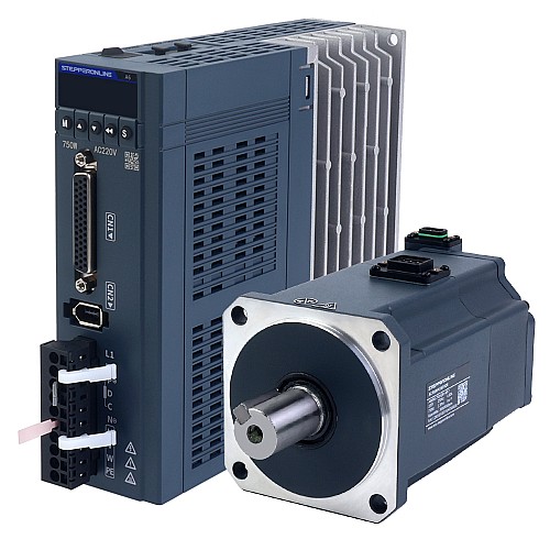 A6 Series 750W RS485 AC Servo Motor Kit 3000rpm 2.39Nm w/ Brake 17-Bit Absolute Encoder IP67 - A6-RS750H2B1-M17 | StepperOnline AU