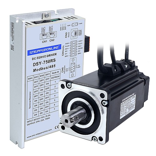 DSY Series 750W RS485 DC Servo Motor 24-70VDC 2.39Nm w/ Brake 3000rpm 17-Bit Incremental Encoder IP65 - DSY-RS750L2B2-M17S | StepperOnline AU