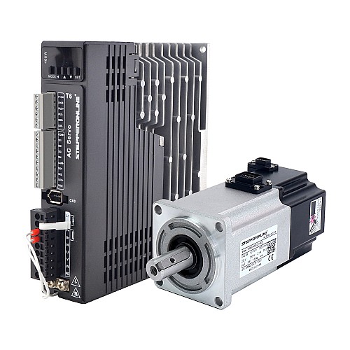 T6 Series 400W AC Servo Motor Kit 3000rpm 1.27Nm w/ Brake 23-Bit Encoder IP67 - T6-RS400H2B1-M23 | StepperOnline AU