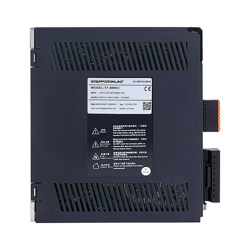 T7 Series EtherCAT 400W AC Servo Motor Kit 3000rpm 1.27Nm w/ Brake 23-Bit Encoder IP67 - T7-EC400H2B1-M23 | StepperOnline AU