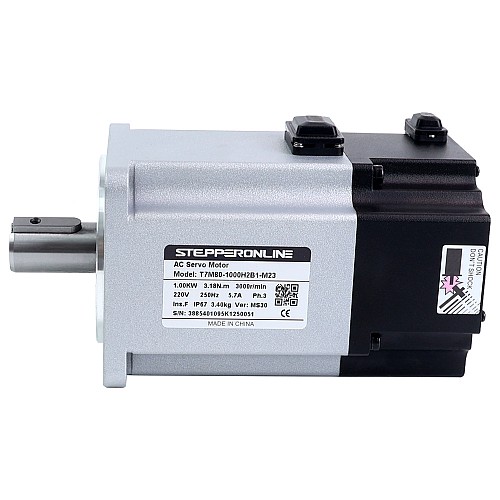 T7 Series EtherCAT 1000W AC Servo Motor Kit 3000rpm 3.18Nm w/ Brake 23-Bit Encoder IP67 - T7-EC1000H2B1-M23 | StepperOnline AU