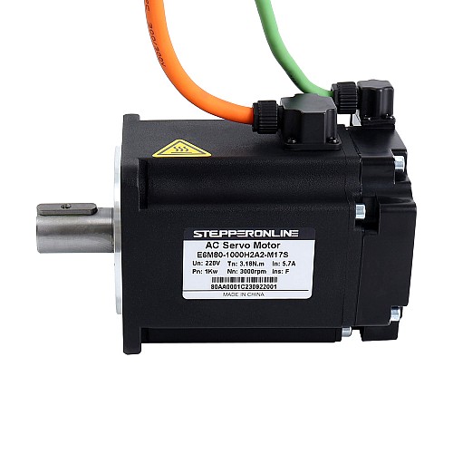 E6 Series 1000W AC Servo Motor Kit 3000rpm 3.18Nm 17-Bit Encoder IP65 - E6-RS1000H2A2-M17S | StepperOnline AU
