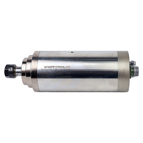 CNC Spindle Motor Water Cooled 220V 3.0KW 24000RPM 400Hz ER20 Collet - GDZ100-3.0B | StepperOnline AU