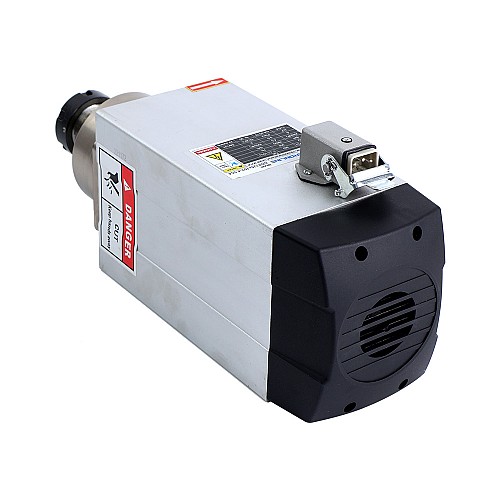 Square Spindle Motor Air Cooled 380V 4.5KW 18000RPM 300Hz ER32 Collet CNC Engraving Router Milling Grinding Machine STEPPERONLINE CNC VFD Motor 380V AC Spindle 4 Bearings - GDZ120x103-4.5C4 | StepperOnline AU
