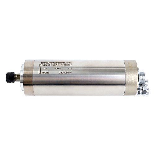 CNC Spindle Motor Water Cooled 110V 800W 24000RPM 400Hz ER11 Collet - GDZ65-800A4 | StepperOnline AU