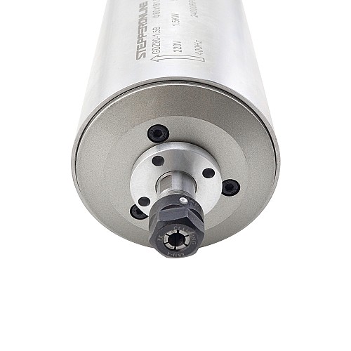 Spindle Motor Water Cooled 220V 1.5KW 24000RPM 400Hz ER11 Collet Wood Engraving Milling Machine STEPPERONLINE CNC VFD Motor 220V AC Spindle - GDZ80-1.5B | StepperOnline AU