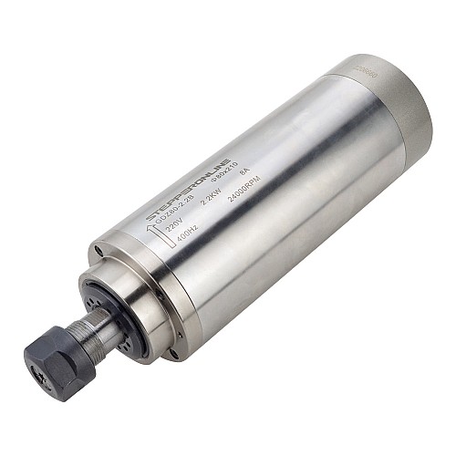 CNC Spindle Motor Water Cooled 220V 2.2KW 24000RPM 400Hz ER20 Collet - GDZ80-2.2B | StepperOnline AU