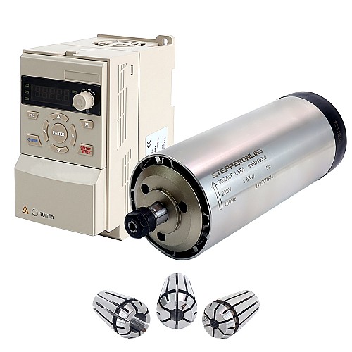 220V 1.5KW Φ80x193.5mm Air Cooled Spindle Motor and 2HP 1.5KW 7.0A Variable Frequency Drive Kit - VSK-AR1.5B | StepperOnline AU