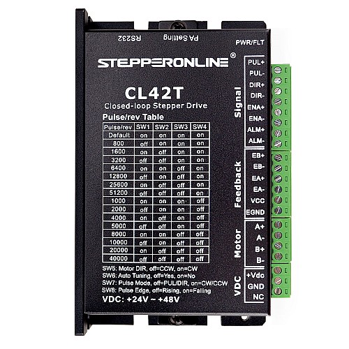 Closed Loop Stepper Driver 0-3.0A 24-48VDC for Nema 11, 14, 17 Stepper Motor - CL42T | StepperOnline AU