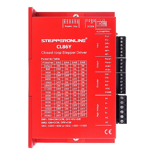 Y Series Closed Loop Stepper Driver V2.0 0-8.5A 20-80VAC/30-110VDC for Nema 34 Stepper Motor - CL86Y-V20 | StepperOnline AU