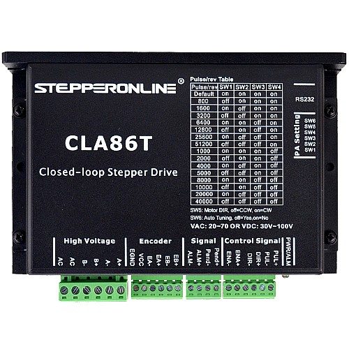 Closed Loop Stepper Driver 0-8.2A 30-100VDC/20-70VAC for Nema 34 Stepper Motor - CLA86T | StepperOnline AU