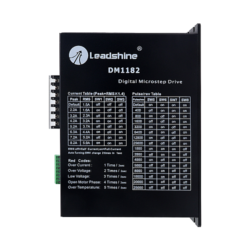 Leadshine Digital Stepper Driver 0.5-8.2A 80-150VAC for Nema 34, 42 Stepper Motor - DM1182 | StepperOnline AU