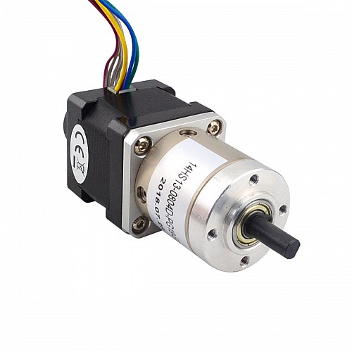 Nema 14 Closed-loop Geared Stepper L=34mm Gear Raio 19:1 Encoder 300CPR - 14HS13-0804D-PG19-E22-300 | StepperOnline AU