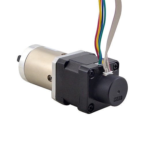 Nema 14 Closed-loop Geared Stepper L=34mm Gear Raio 51:1 Encoder 300PPR - 14HS13-0804D-PG51-E22-300 | StepperOnline AU