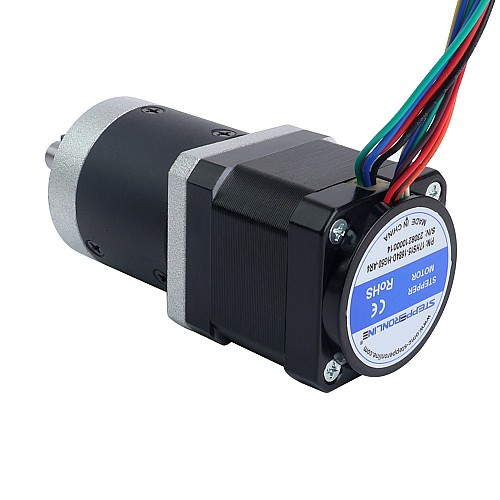 Nema 17 Stepper Motor with Gearbox Gear Ratio 50:1 & Magnetic Encoder 1000PPR(4000CPR) - 17HS15-1684D-HG50-AR4 | StepperOnline AU