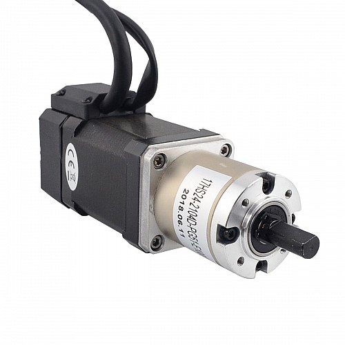 Nema 17 Closed-loop Geared Stepper L=60mm Gear Raio 51:1 Encoder 1000PPR(4000CPR) - 17HS24-2104D-PG51-E1000 | StepperOnline AU