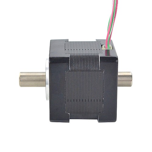 Dual Shaft Nema 14 Hollow Shaft Stepper Motor Bipolar 16Ncm(22.66oz.in) 1.25A 35x35x34.5mm - 14HS14-1254H | StepperOnline AU