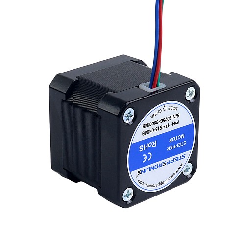 Nema 17 Bipolar 1.8deg 40Ncm(56.64oz.in) 0.4A 42x42x39mm 4 Wires - 17HS15-0404S | StepperOnline AU