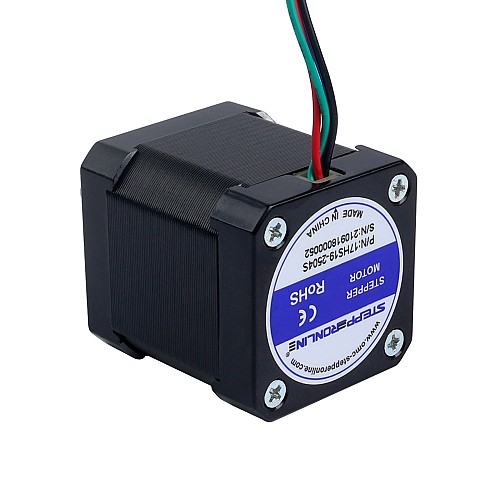 Nema 17 Bipolar 1.8deg 60Ncm(84.97oz.in) 2.5A 42x42x48mm 4 Wires - 17HS19-2504S | StepperOnline AU