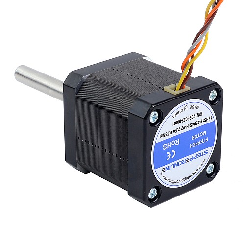 Nema 17 High Temp Stepper Motor 55Ncm(77.93oz.in) 55mm Φ8mm Round Shaft Insulation Class H 180C - 17HS19-2504S-H-V2 | StepperOnline AU