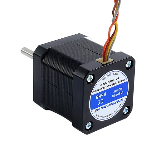Nema 17 High Temp Stepper Motor 55Ncm(77.93oz.in) 38mm Φ5mm D-cut Shaft Insulation Class H 180C & JST-XH Connector - 17HS19-2504S-H-V6 | StepperOnline AU