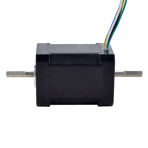 Dual Shaft Nema 17 Bipolar 1.8deg 65Ncm(92oz.in) 1.2A 42x42x60mm 6 Wires - 17HS24-1206D | StepperOnline AU