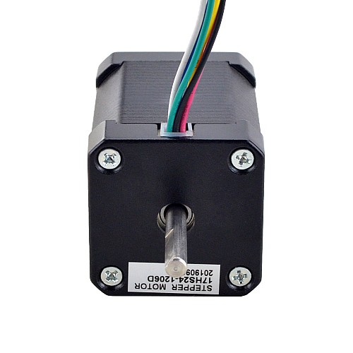 Dual Shaft Nema 17 Bipolar 1.8deg 65Ncm(92oz.in) 1.2A 42x42x60mm 6 Wires - 17HS24-1206D | StepperOnline AU