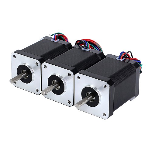 3pcs E Series Nema 17 Stepper Motor 1.8deg 60Ncm(84.97oz.in) 2.1A 42x42x60mm 4 Wires - 3-17HE24-2104S | StepperOnline AU