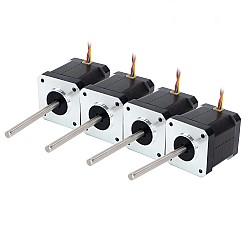 4pcs Nema 17 High Temp Stepper Motor 55Ncm(77.93oz.in) 55mm Round Shaft Insulation Class H 180C