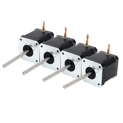 4pcs Nema 17 High Temp Stepper Motor 55Ncm(77.93oz.in) 55mm Round Shaft Insulation Class H 180C - 4-17HS19-2504S-H-V1 | StepperOnline AU