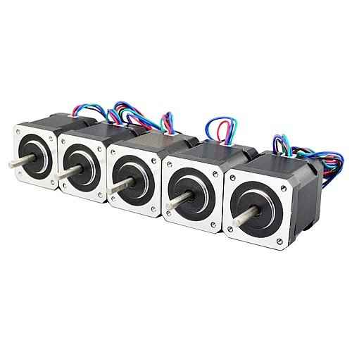 5pcs Nema 17 Bipolar 59Ncm(83.55oz.in) 2A 42x42x48mm 4 Wires w/ 1m Cable & Connector - 5-17HS19-2004S1 | StepperOnline AU