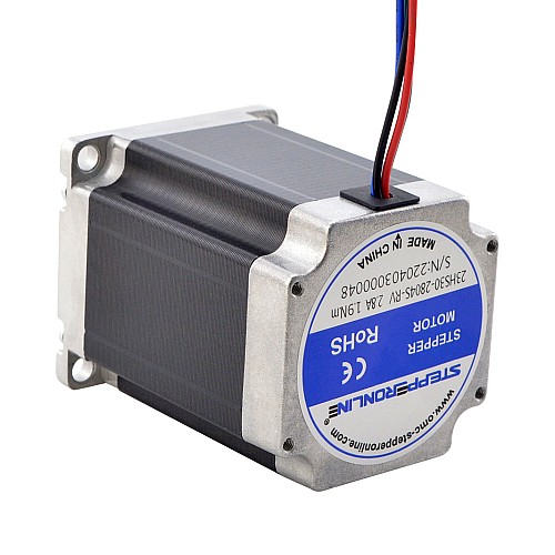 Nema 23 Stepper Motor 1.9Nm(269oz.in) with 9mm Shaft for NmRV30 Worm Gear Speed Reducer - 23HS30-2804S-RV | StepperOnline AU