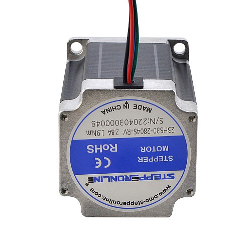 Nema 23 Stepper Motor 1.9Nm(269oz.in) with 9mm Shaft for NmRV30 Worm Gear Speed Reducer - 23HS30-2804S-RV | StepperOnline AU